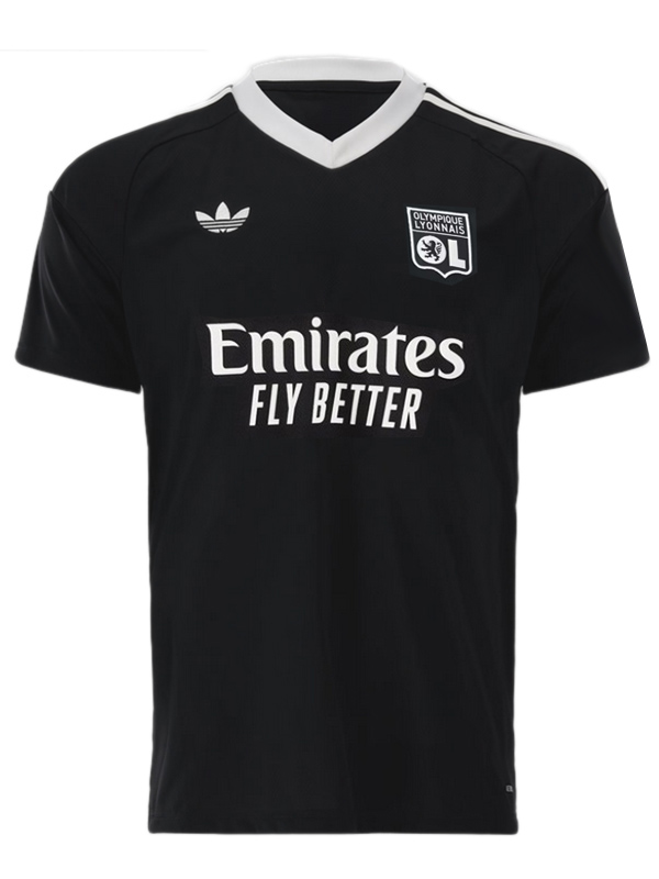 Lyon troisième maillot de gardien de but uniforme de football adulte hommes noir vêtements de sport kit de football haut chemise 2024-2025